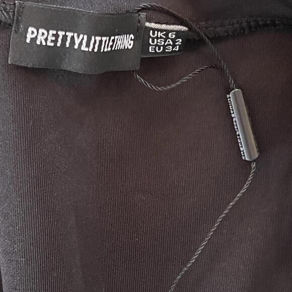 PrettyLittleThing black glam goth bodycon dress with hook eye detail Size 6 - Picture 6 of 6